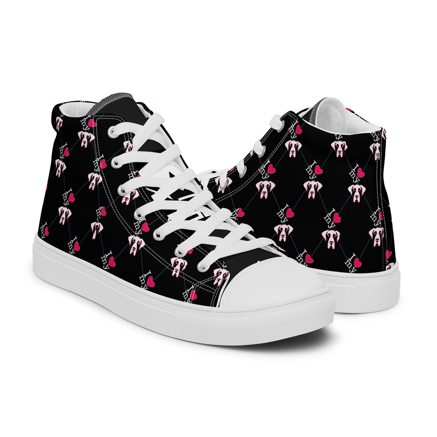 I Luv My Dog high top canvas sneakers